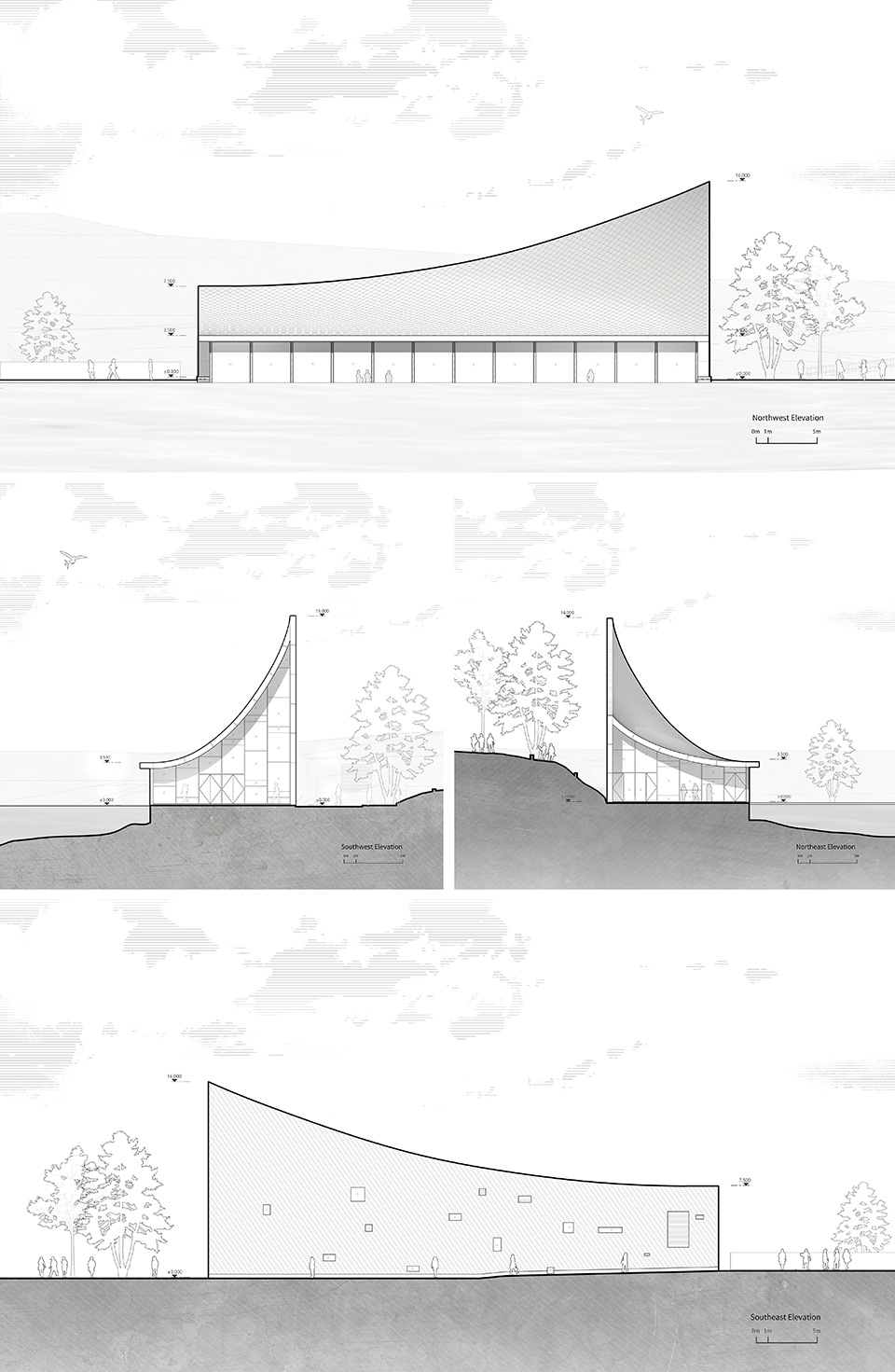 慕达建筑事务所绘制的中信书店立面图_Elevation drawings of CITIC Bookstore by Chengdu MUDA architecture firm